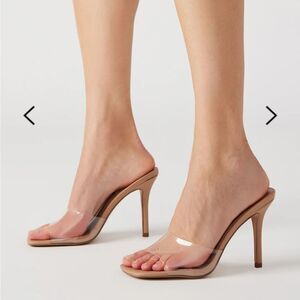 Steve Madden Signal Clear Nude Stilettos. Size 9